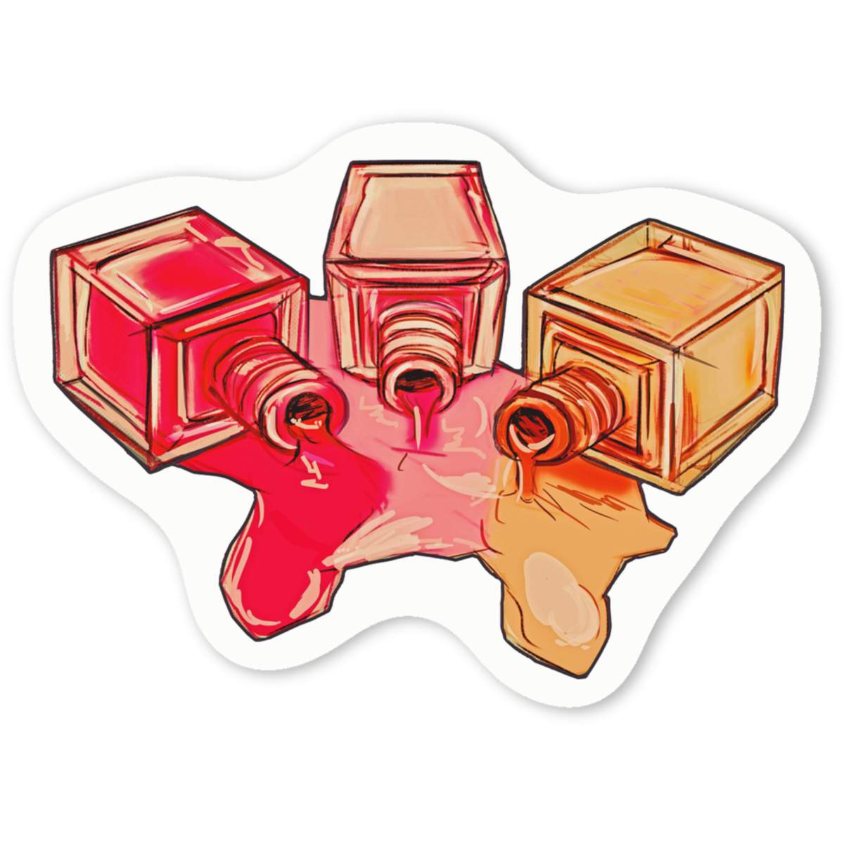 'Spilt Nail Polish' Premium Vinyl Decal Stickers – Waterproof, Durable & Easy to Apply - Ideal for Cars, Windows, Bins and More (DW023764)