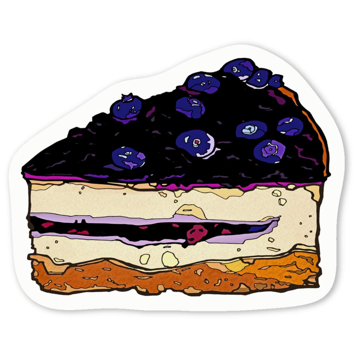 'Blueberry Cheesecake' Premium Vinyl Decal Stickers – Waterproof, Durable & Easy to Apply - Ideal for Cars, Windows, Bins and More (DW024266)