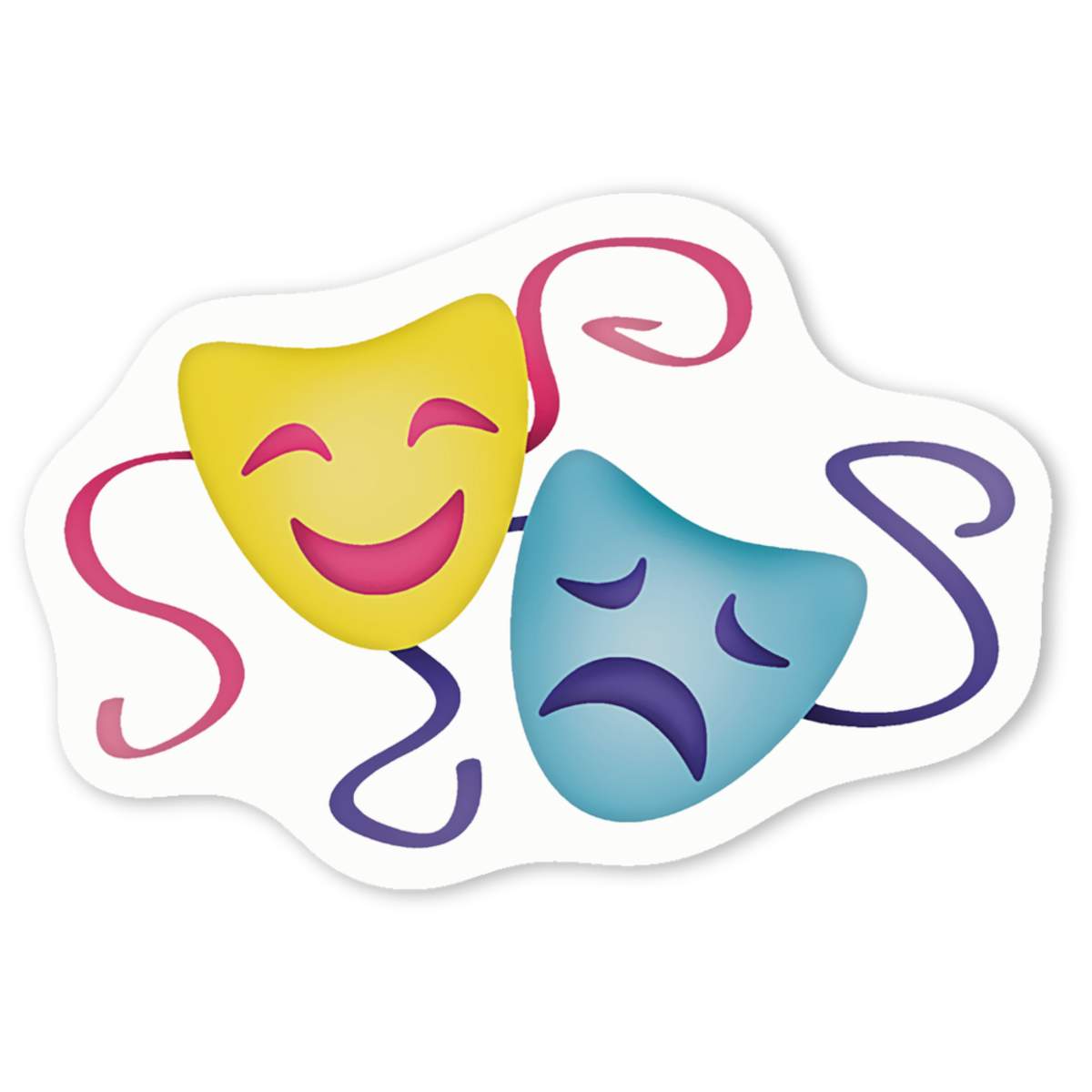 'Drama Masks' Premium Vinyl Decal Stickers – Waterproof, Durable & Easy to Apply - Ideal for Cars, Windows, Bins and More (DW024731)