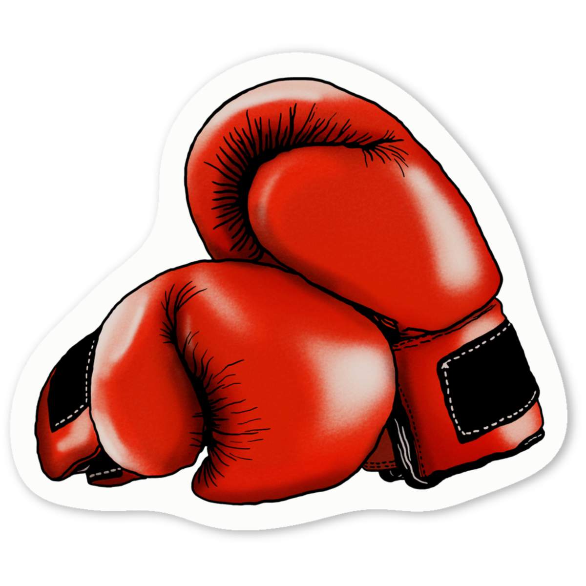 'Boxing Gloves' White Vinyl Decal Sticker - Waterproof Permanent Vinyl Decal for Cars, Windows and Bins (DW028806)