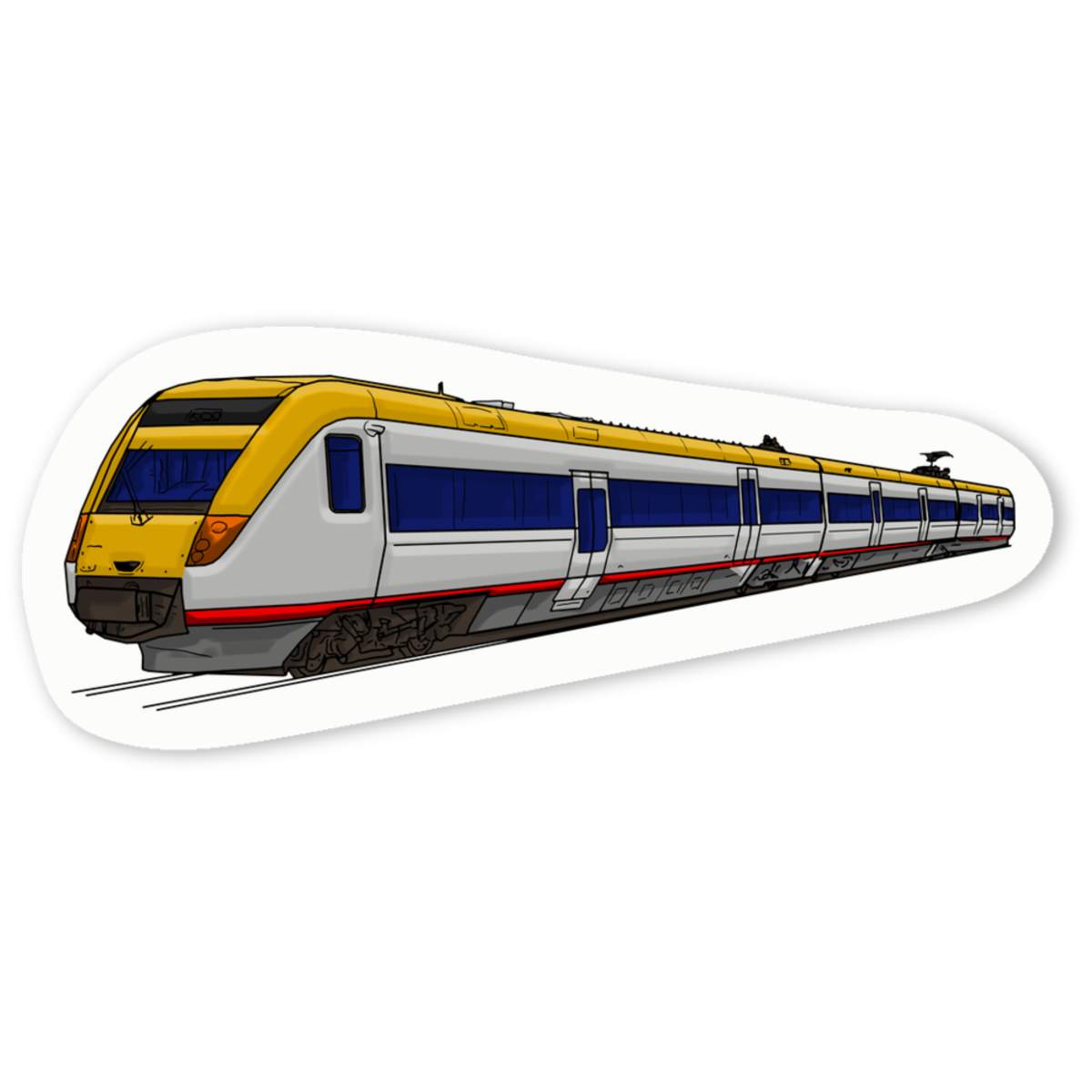 'Inter City Commuter Train' Premium Vinyl Decal Stickers – Waterproof, Durable & Easy to Apply - Ideal for Cars, Windows, Bins and More (DW029189)