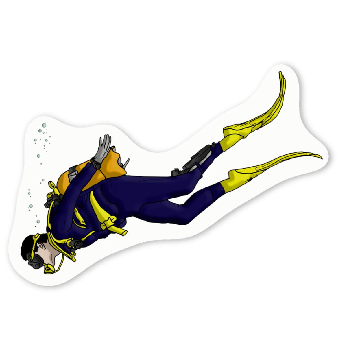 'Diver' Premium Vinyl Decal Stickers – Waterproof, Durable & Easy to Apply - Ideal for Cars, Windows, Bins and More (DW029798)