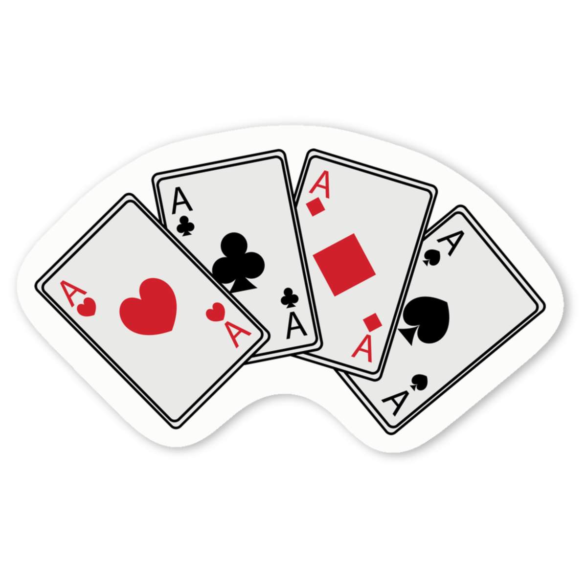 'Aces Playing Cards' White Vinyl Decal Sticker - Waterproof Permanent Vinyl Decal for Cars, Windows and Bins (DW029990)