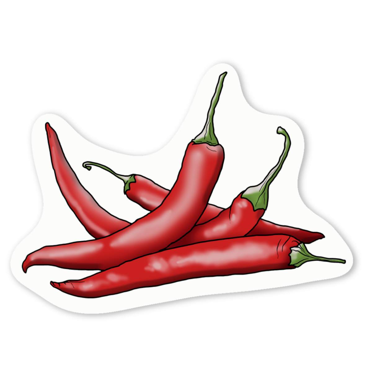 'Red Chili Peppers' Premium Vinyl Decal Stickers – Waterproof, Durable & Easy to Apply - Ideal for Cars, Windows, Bins and More (DW030100)