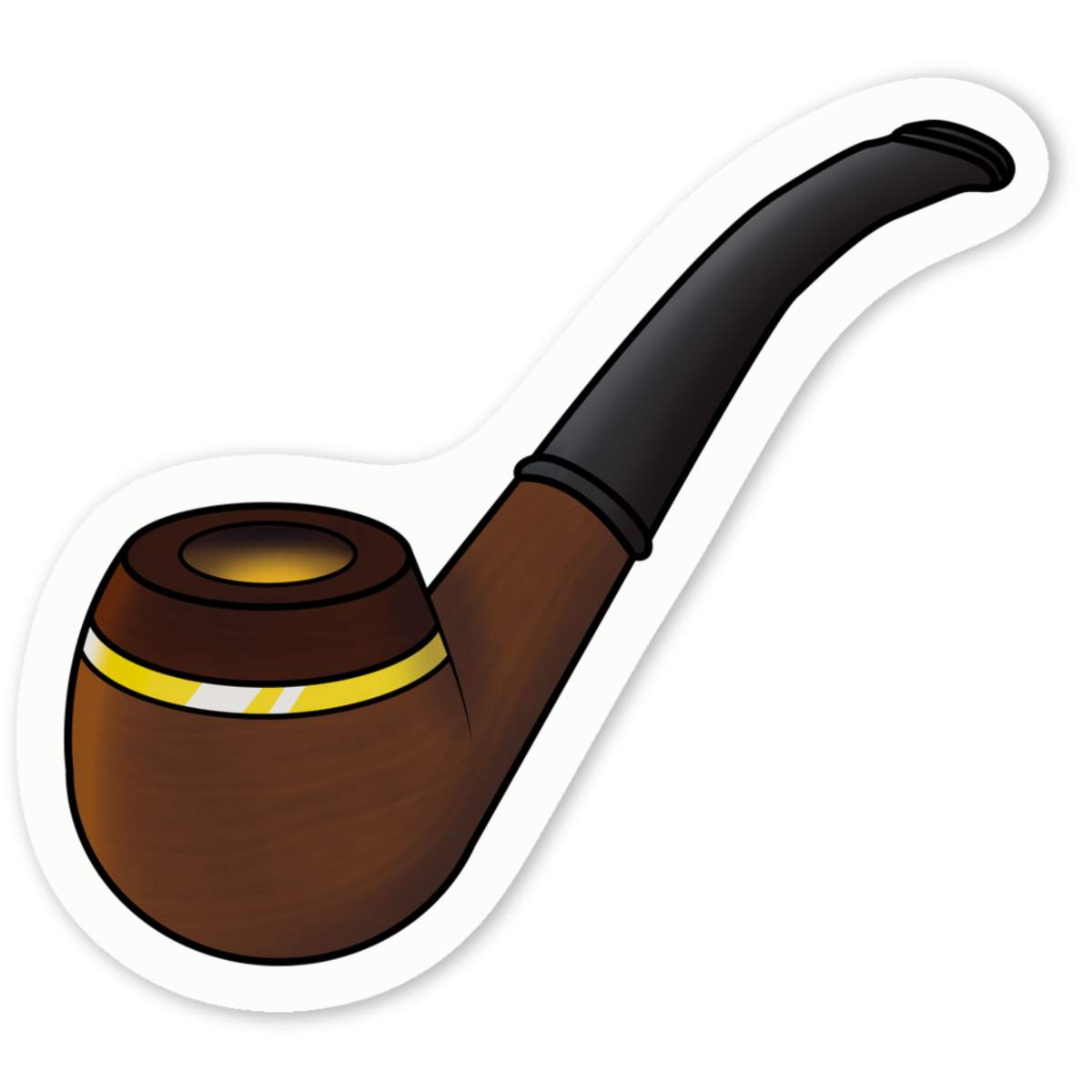 4 x 'Smoking Pipe' White Premium Vinyl Decal Stickers – Waterproof, Durable & Easy to Apply - For Car Bumpers, Windows, Bins & More - Small (50mm) (DW00052317)