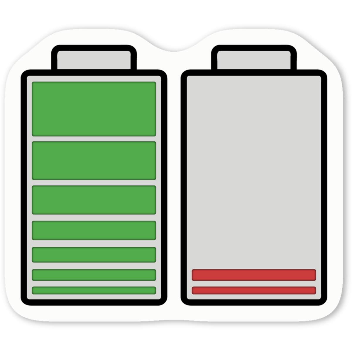 'Full & Empty Batteries' Premium Vinyl Decal Stickers – Waterproof, Durable & Easy to Apply - Ideal for Cars, Windows, Bins and More (DW030195)