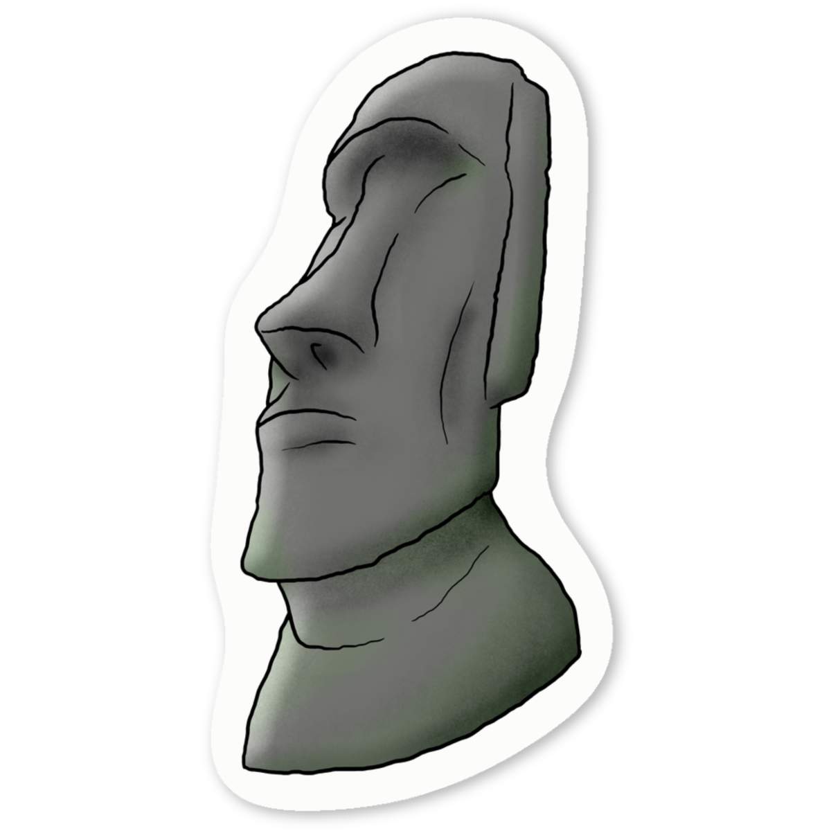 4 x 'Easter Island Head' White Premium Vinyl Decal Stickers – Waterproof, Durable & Easy to Apply - For Car Bumpers, Windows, Bins & More - Small (50mm) (DW00053689)