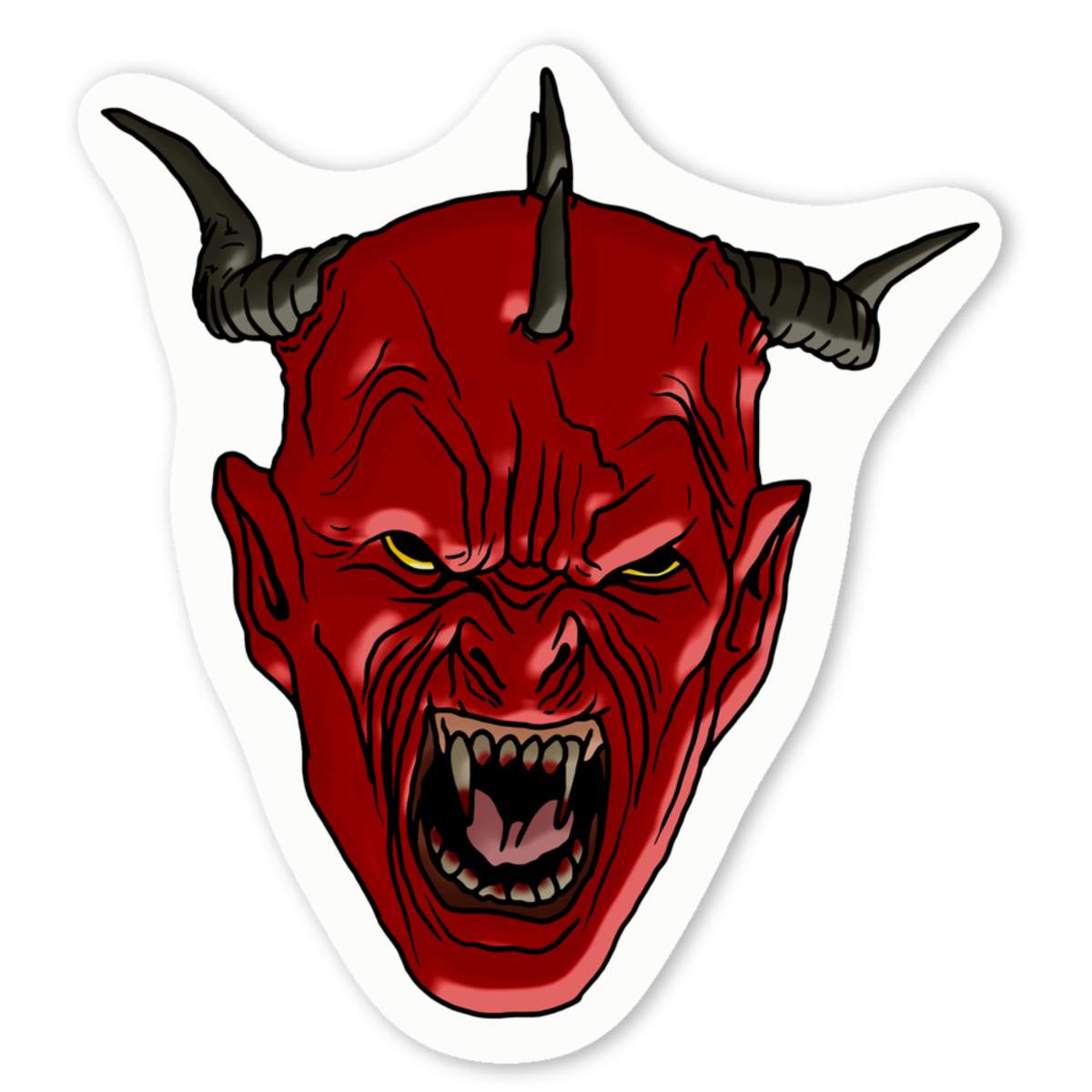 'Angry Vengeful Devil' Premium Vinyl Decal Stickers – Waterproof, Durable & Easy to Apply - Ideal for Cars, Windows, Bins and More (DW030562)