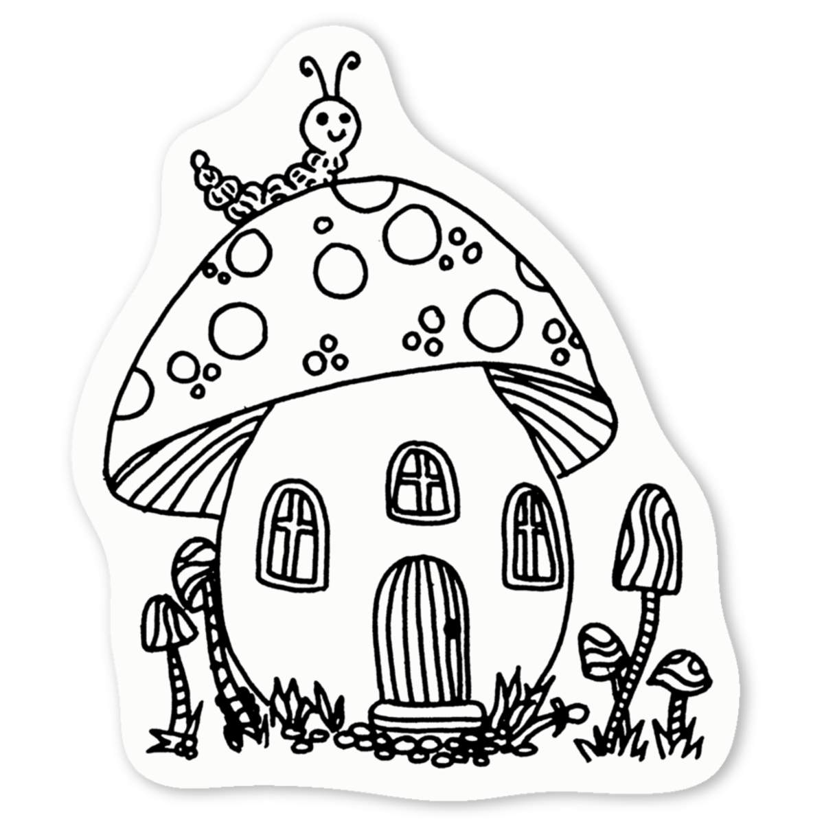 'Toadstool House' Premium Vinyl Decal Stickers – Waterproof, Durable & Easy to Apply - Ideal for Cars, Windows, Bins and More (DW031758)