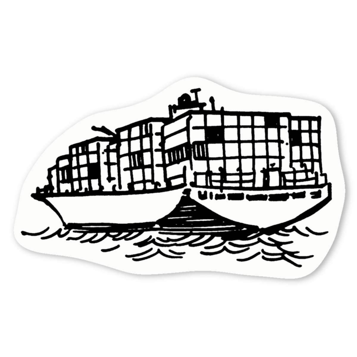 'Container Ship' Premium Vinyl Decal Stickers – Waterproof, Durable & Easy to Apply - Ideal for Cars, Windows, Bins and More (DW032086)