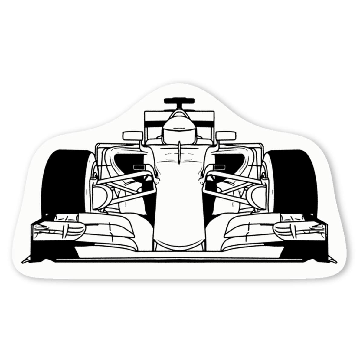 4 x 'Sports Race Car' White Premium Vinyl Decal Stickers – Waterproof, Durable & Easy to Apply - For Car Bumpers, Windows, Bins & More - Small (50mm) (DW00061225)