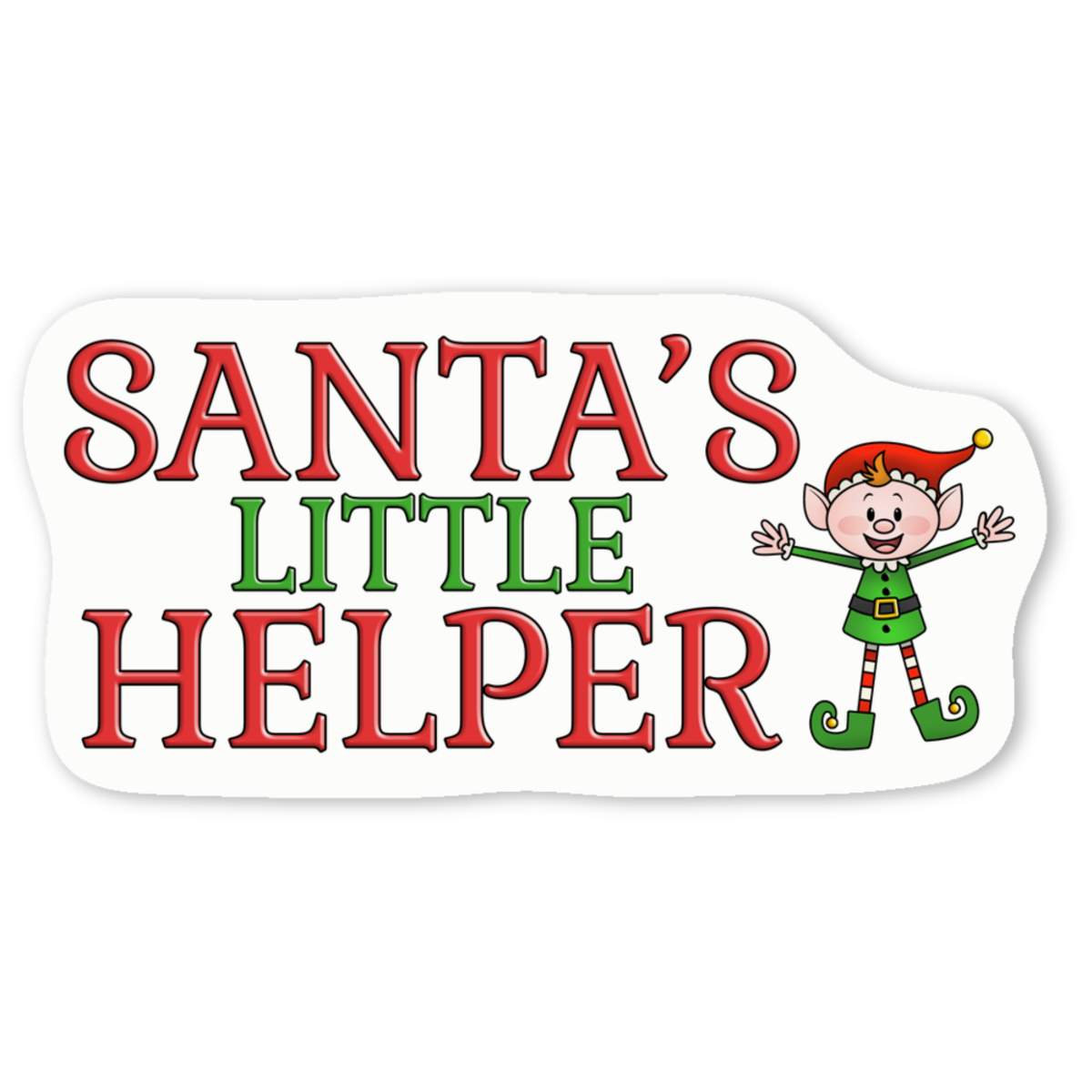 4 x 'Santa's Little Helper' White Premium Vinyl Decal Stickers – Waterproof, Durable & Easy to Apply - For Car Bumpers, Windows, Bins & More - Small (50mm) (DW00061681)