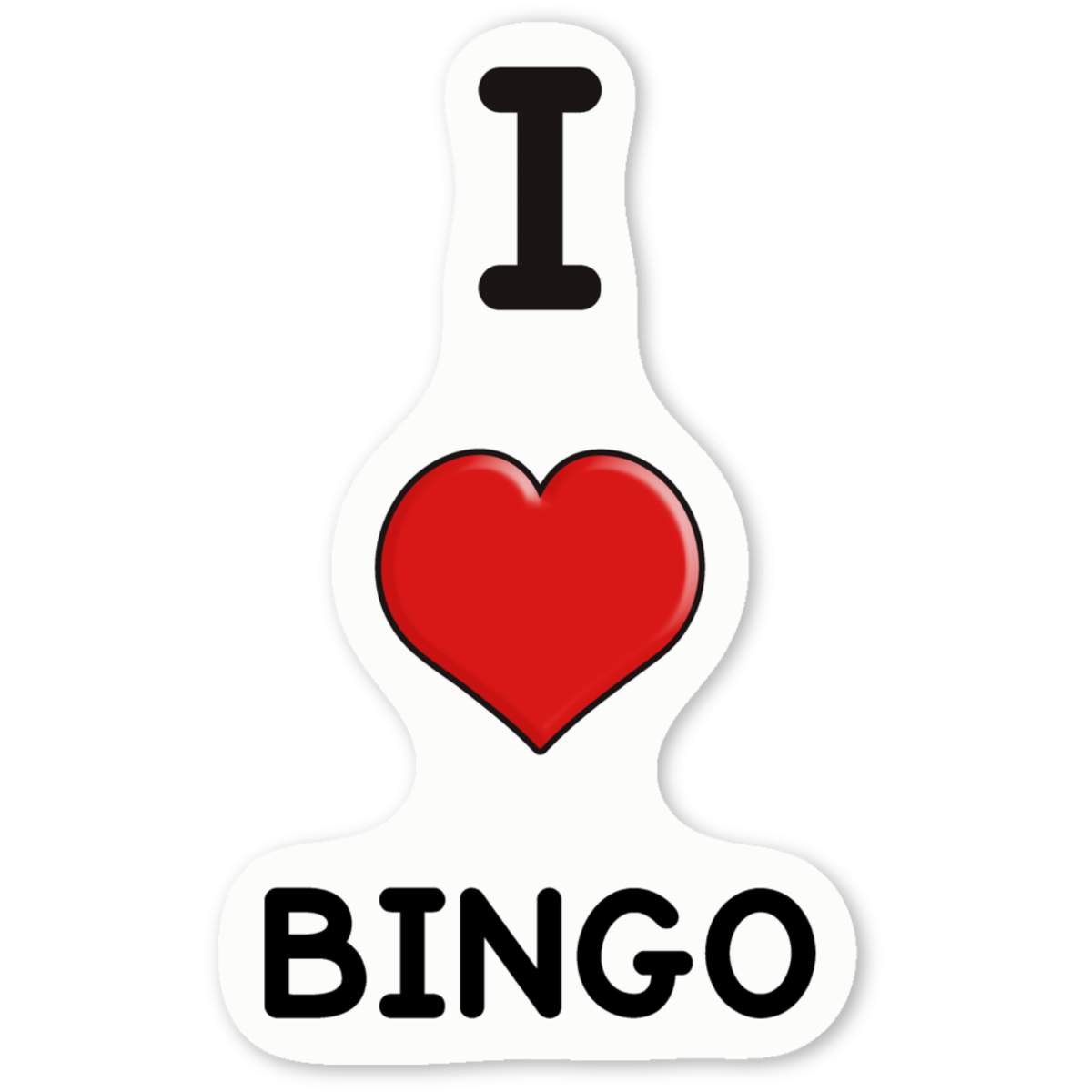 4 x 'I Love Bingo' White Premium Vinyl Decal Stickers – Waterproof, Durable & Easy to Apply - For Car Bumpers, Windows, Bins & More - Small (50mm) (DW00063617)