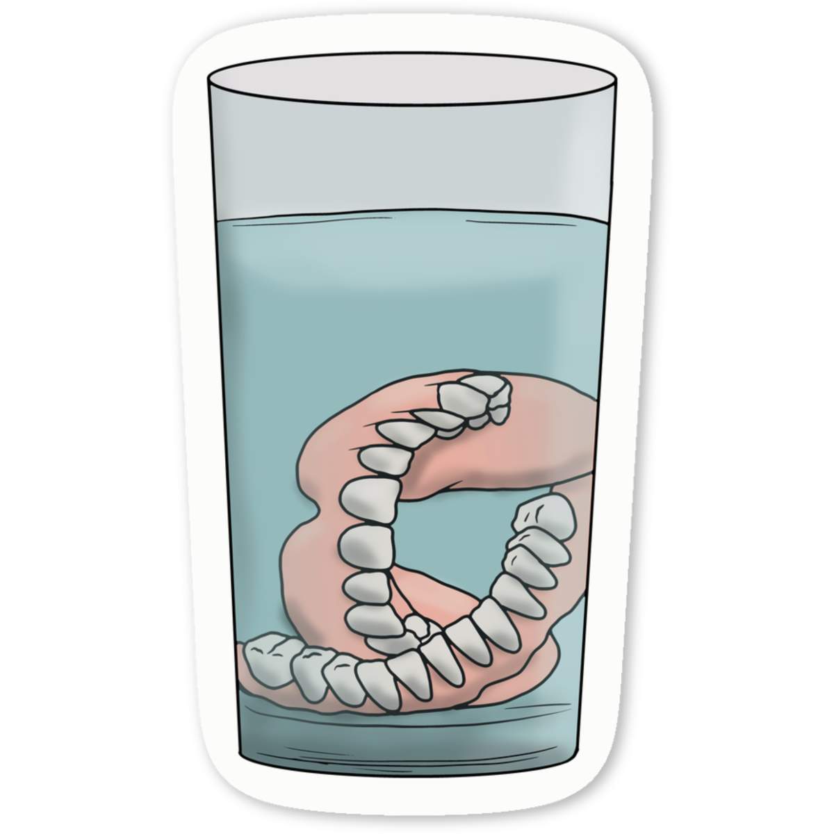 'False Teeth' Premium Vinyl Decal Stickers – Waterproof, Durable & Easy to Apply - Ideal for Cars, Windows, Bins and More (DW035446)