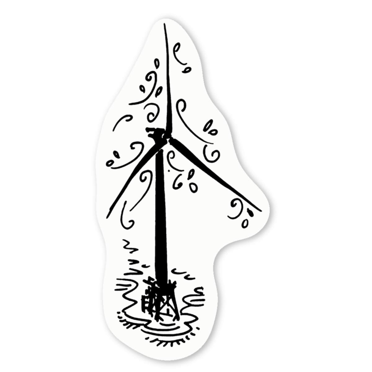 'Wind Turbine' Premium Vinyl Decal Stickers – Waterproof, Durable & Easy to Apply - Ideal for Cars, Windows, Bins and More (DW035655)