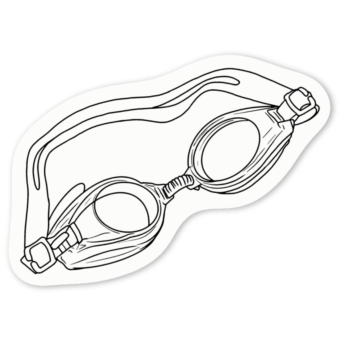 'Swimming Goggles' Premium Vinyl Decal Stickers – Waterproof, Durable & Easy to Apply - Ideal for Cars, Windows, Bins and More (DW035932)