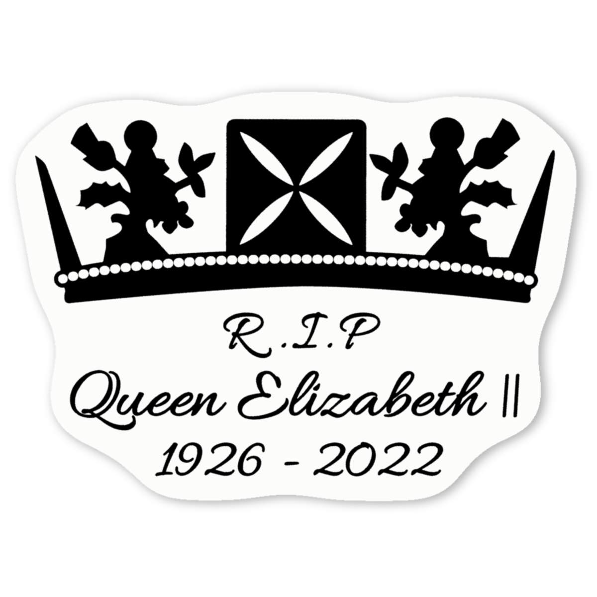 'RIP Queen Elizabeth' Premium Vinyl Decal Stickers – Waterproof, Durable & Easy to Apply - Ideal for Cars, Windows, Bins and More (DW036144)