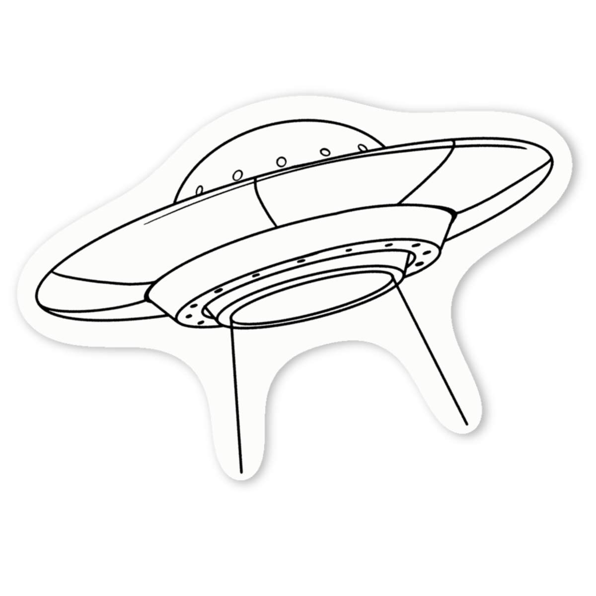 4 x 'Flying Saucer' White Premium Vinyl Decal Stickers – Waterproof, Durable & Easy to Apply - For Car Bumpers, Windows, Bins & More - Small (50mm) (DW00071093)