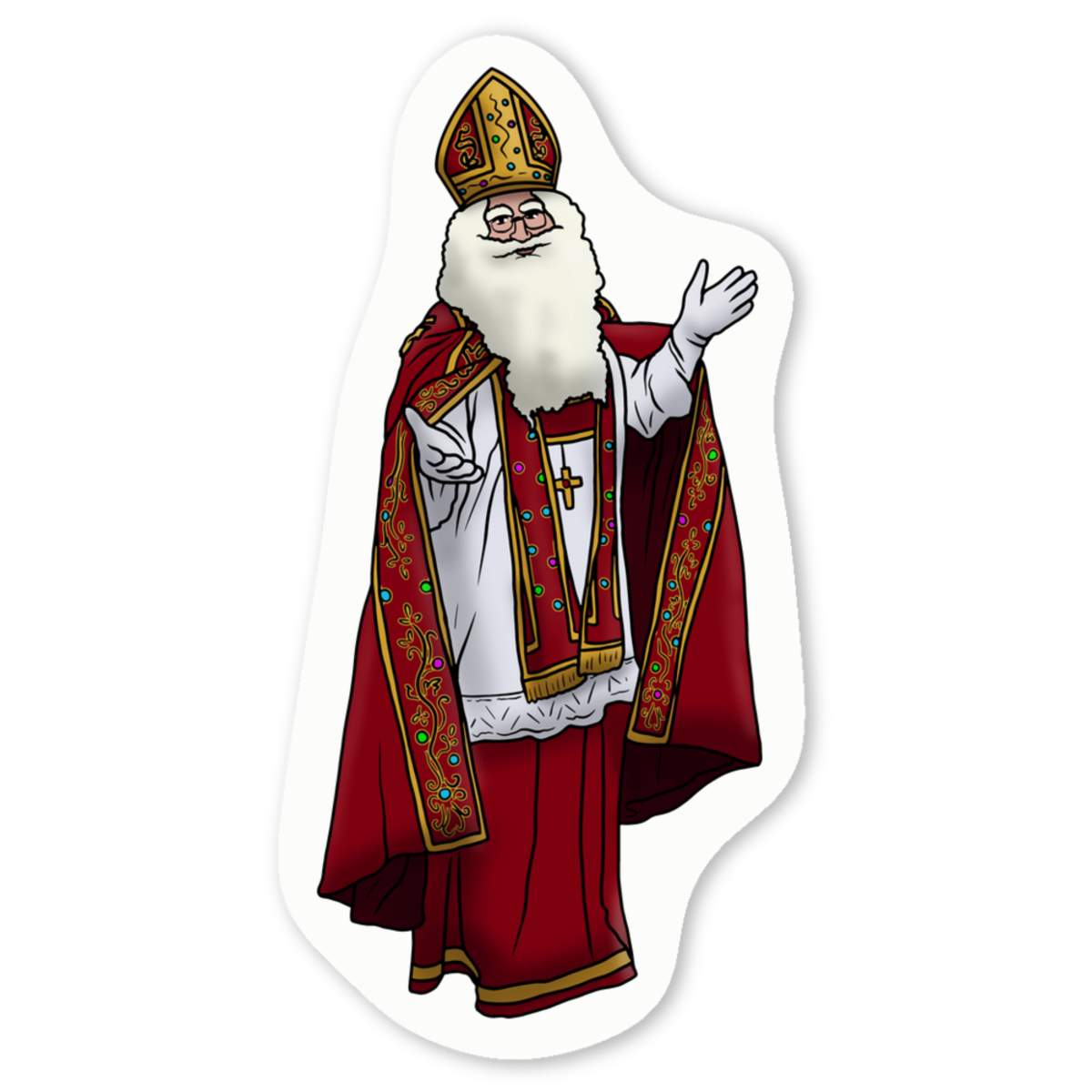 'St. Nicholas' Premium Vinyl Decal Stickers – Waterproof, Durable & Easy to Apply - Ideal for Cars, Windows, Bins and More (DW036235)