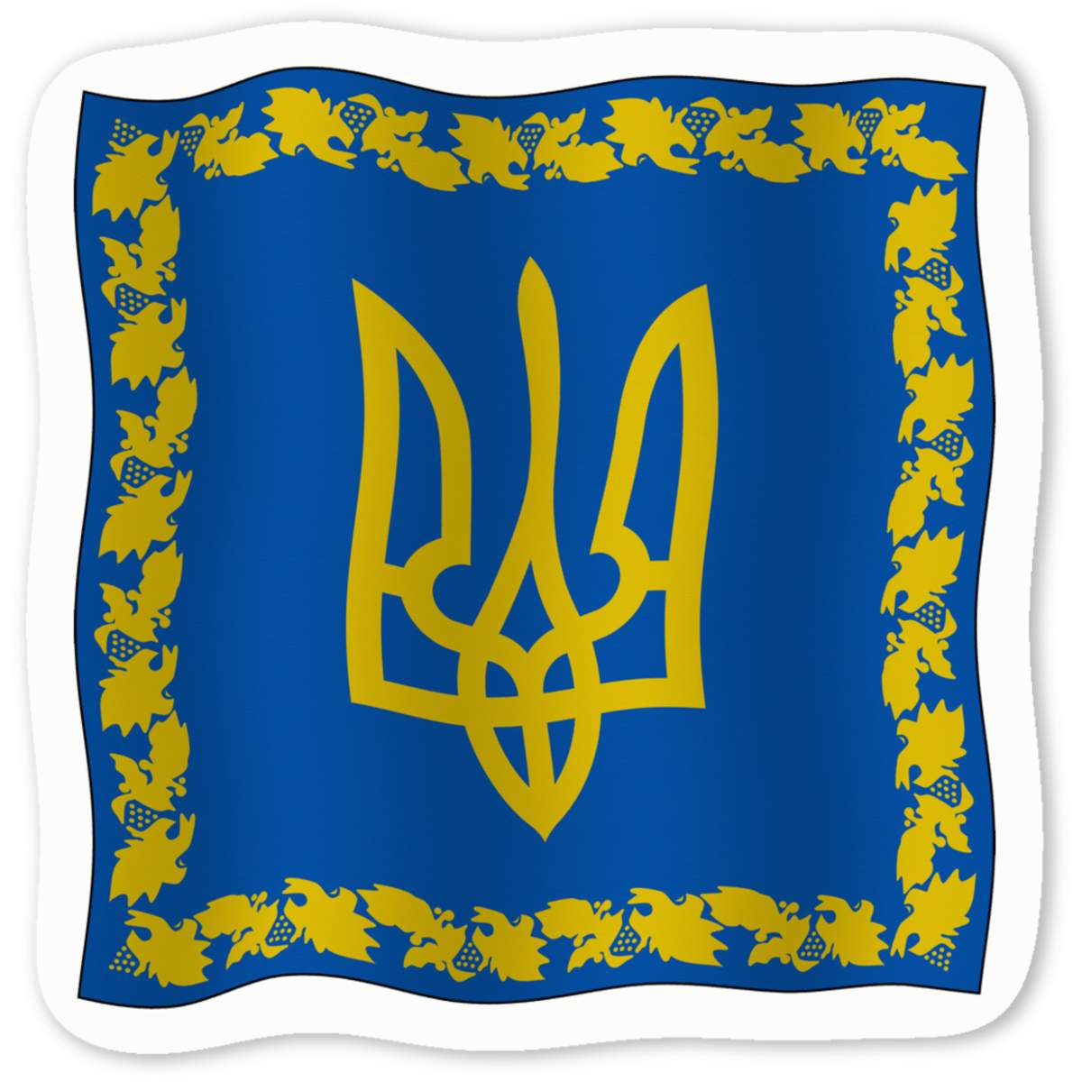 'President Of Ukraine Flag' White Vinyl Decal Sticker - Waterproof Permanent Vinyl Decal for Cars, Windows and Bins (DW036518)