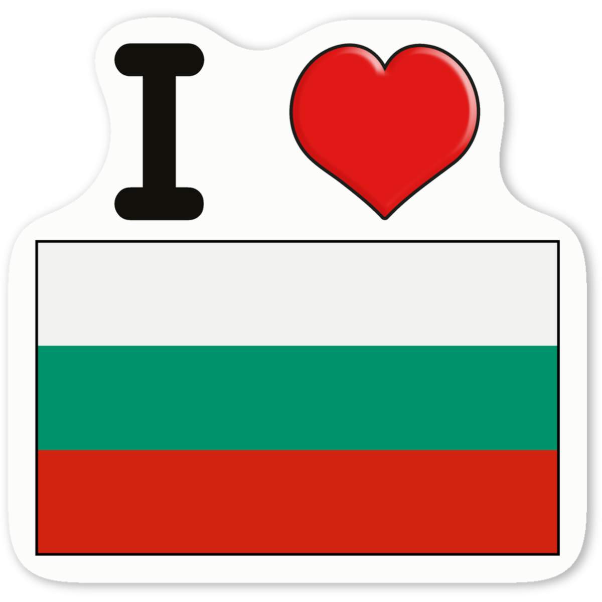 'I Love Bulgaria' Premium Vinyl Decal Stickers – Waterproof, Durable & Easy to Apply - Ideal for Cars, Windows, Bins and More (DW032889)