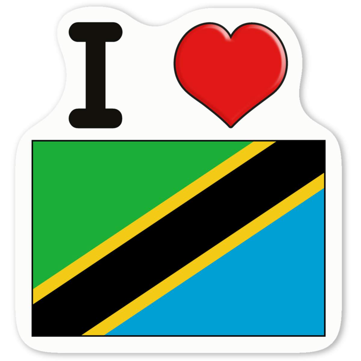 4 x 'I Love Tanzania' White Premium Vinyl Decal Stickers – Waterproof, Durable & Easy to Apply - For Car Bumpers, Windows, Bins & More - Small (50mm) (DW00074577)