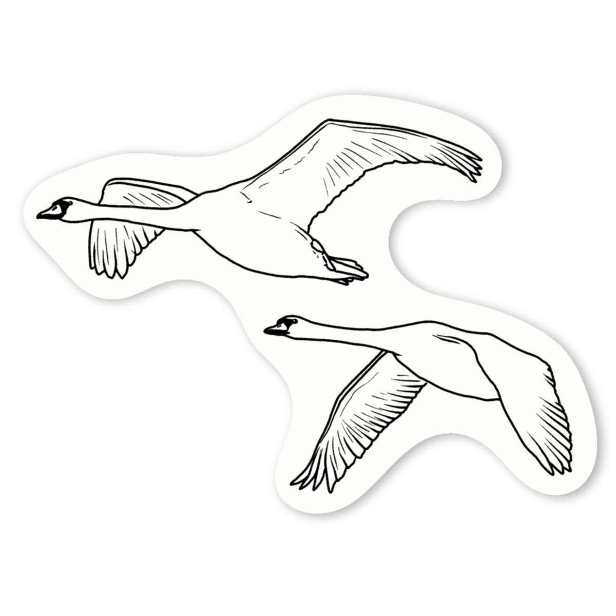 'Flying Swans' Premium Vinyl Decal Stickers – Waterproof, Durable & Easy to Apply - Ideal for Cars, Windows, Bins and More (DW037132)
