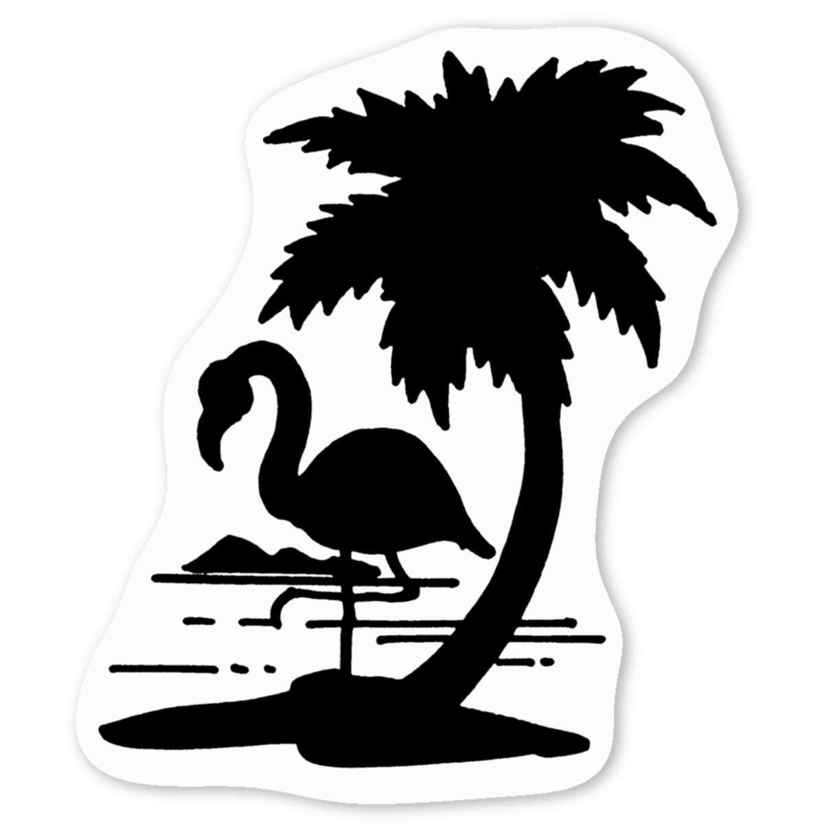 'Flamingo & Palm Tree' Premium Vinyl Decal Stickers – Waterproof, Durable & Easy to Apply - Ideal for Cars, Windows, Bins and More (DW037749)