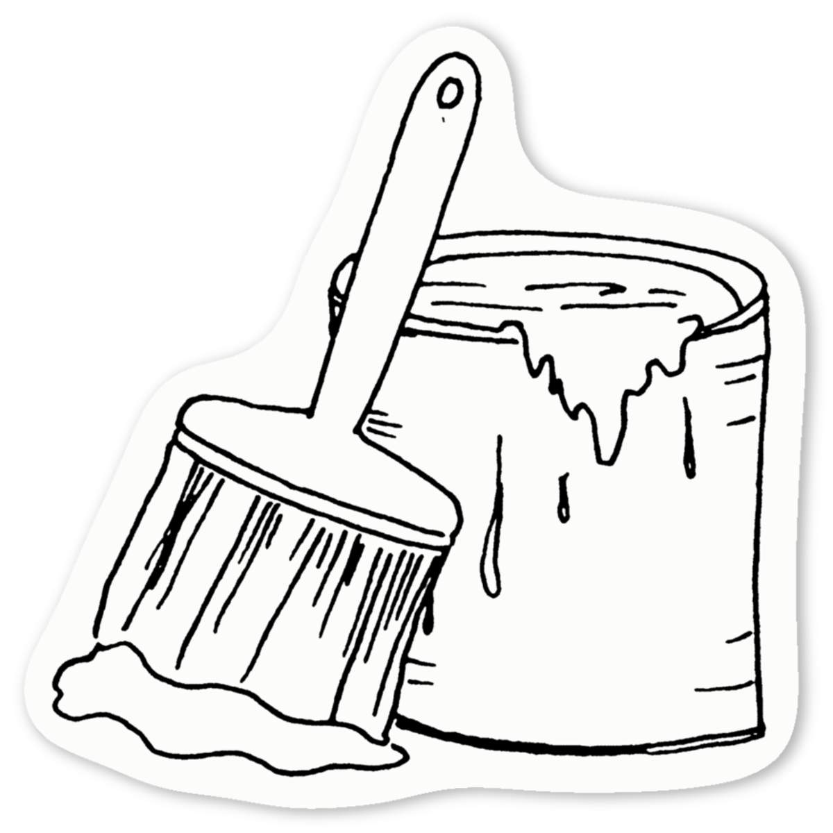 'Paint Tin & Brush' Premium Vinyl Decal Stickers – Waterproof, Durable & Easy to Apply - Ideal for Cars, Windows, Bins and More (DW037824)