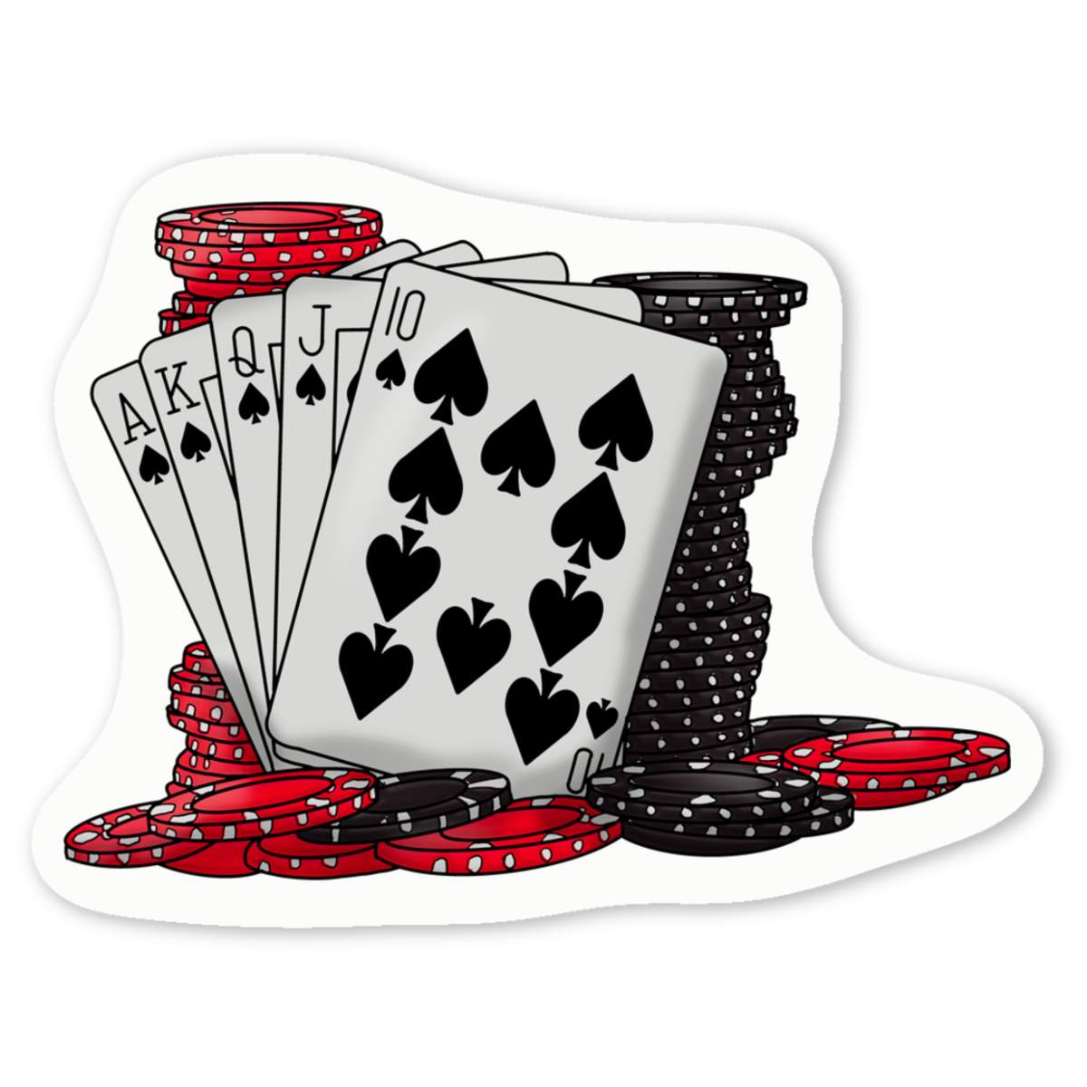 'Cards & Poker Chips' Premium Vinyl Decal Stickers – Waterproof, Durable & Easy to Apply - Ideal for Cars, Windows, Bins and More (DW037935)