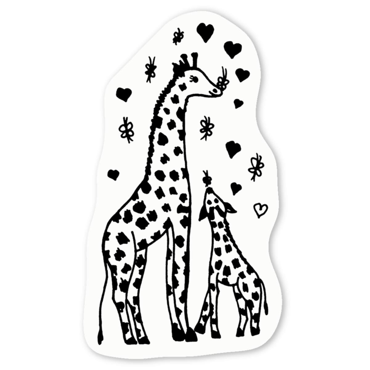 'Giraffe Mother & Calf' Premium Vinyl Decal Stickers – Waterproof, Durable & Easy to Apply - Ideal for Cars, Windows, Bins and More (DW038023)