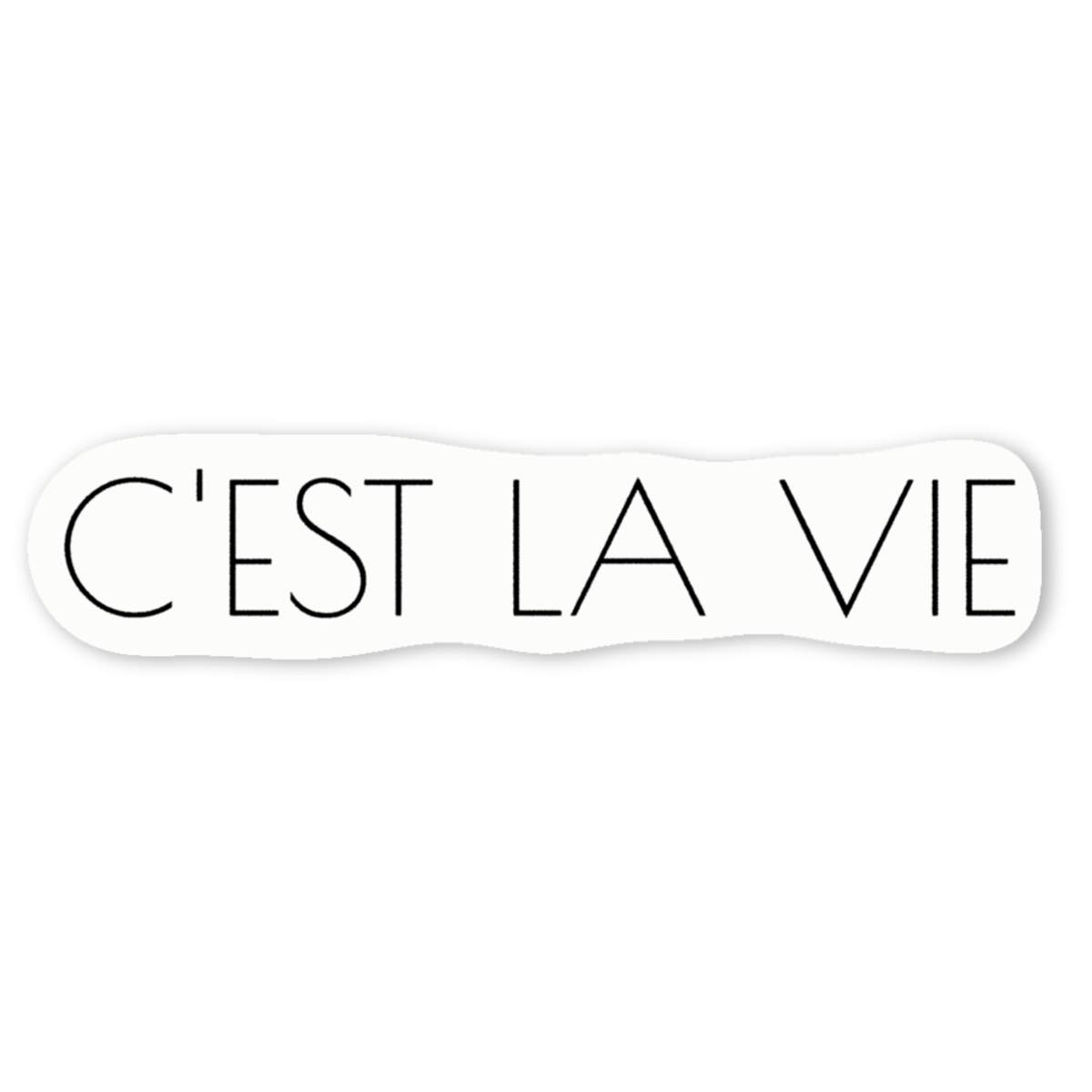 'C'est la Vie' White Vinyl Decal Sticker - Waterproof Permanent Vinyl Decal for Cars, Windows and Bins (DW038070)