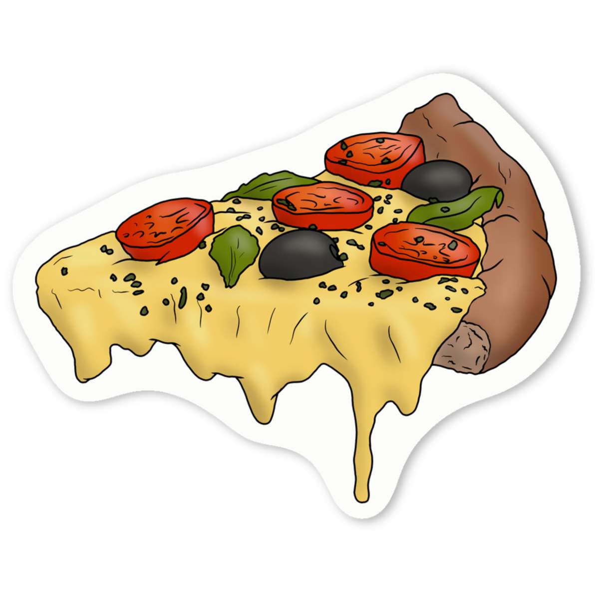 'Cheesy Italian Pizza Slice' Premium Vinyl Decal Stickers – Waterproof, Durable & Easy to Apply - Ideal for Cars, Windows, Bins and More (DW038129)