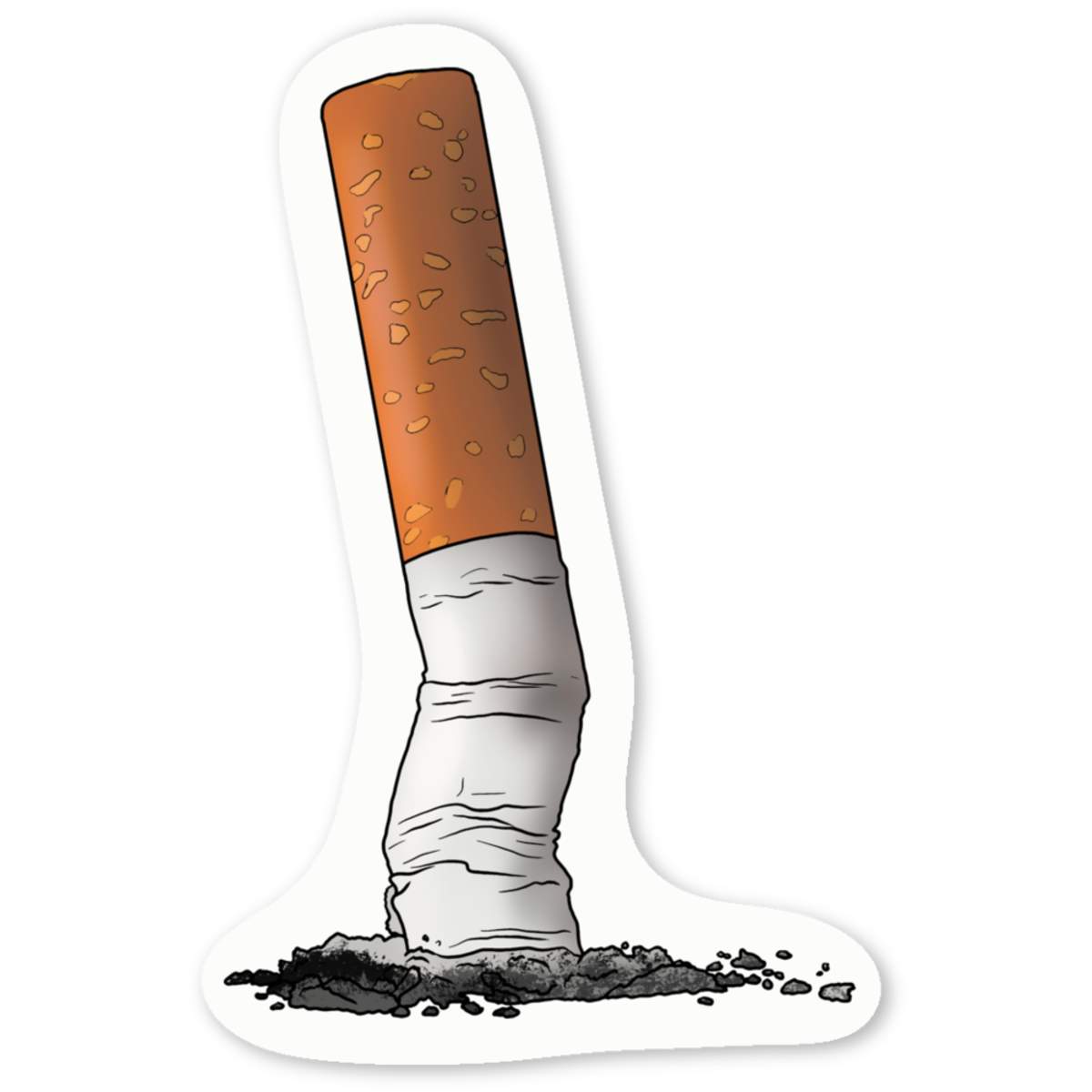 'Stubbed Out Cigarette' Premium Vinyl Decal Stickers – Waterproof, Durable & Easy to Apply - Ideal for Cars, Windows, Bins and More (DW038284)