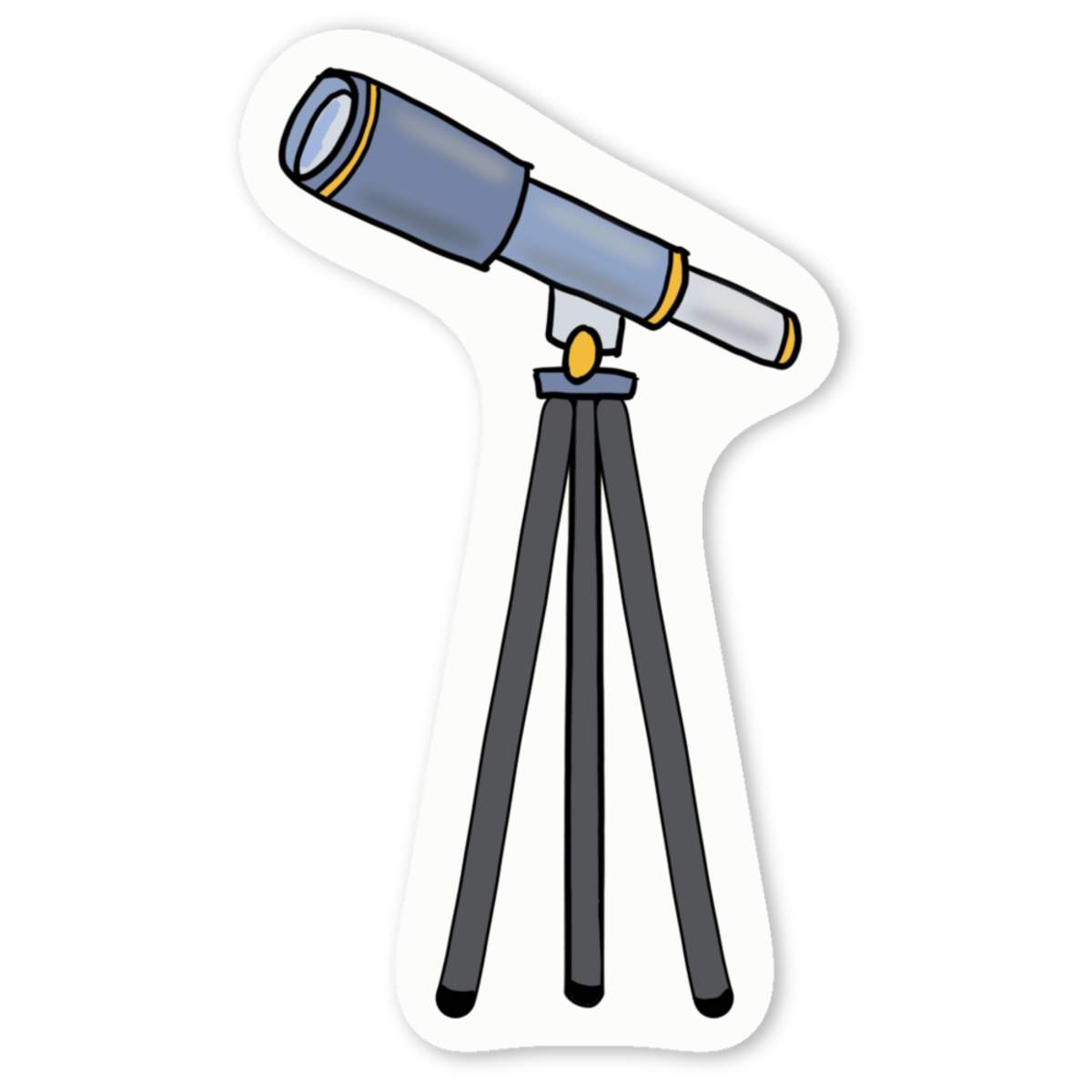 'Telescope' White Vinyl Decal Sticker - Waterproof Permanent Vinyl Decal for Cars, Windows and Bins (DW038782)