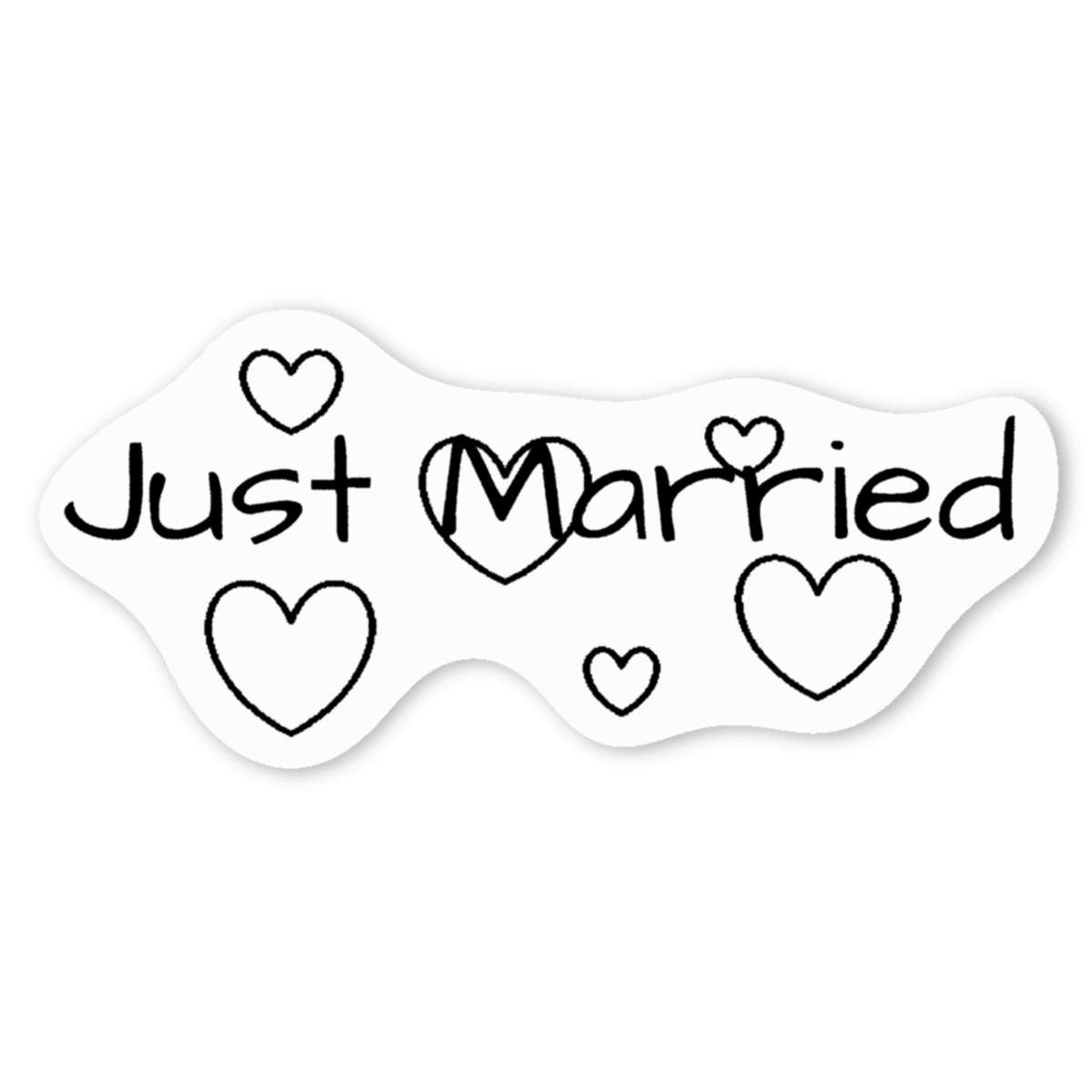 'Just Married ' Premium Vinyl Decal Stickers – Waterproof, Durable & Easy to Apply - Ideal for Cars, Windows, Bins and More (DW039906)