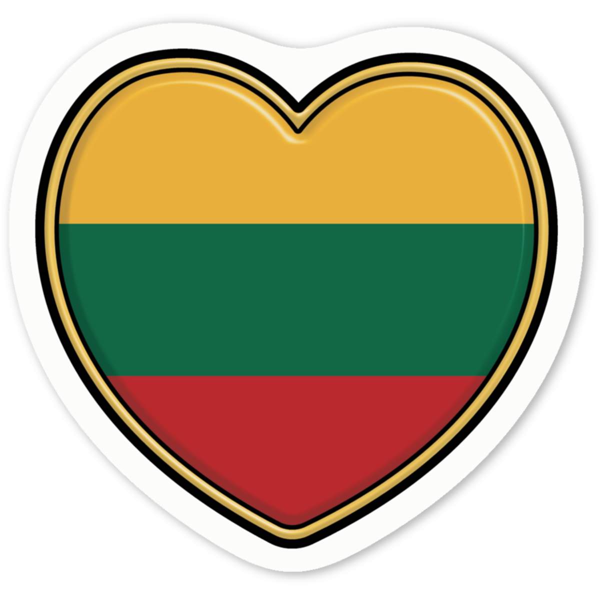 'Lithuania Flag Heart' Premium Vinyl Decal Stickers – Waterproof, Durable & Easy to Apply - Ideal for Cars, Windows, Bins and More (DW040571)