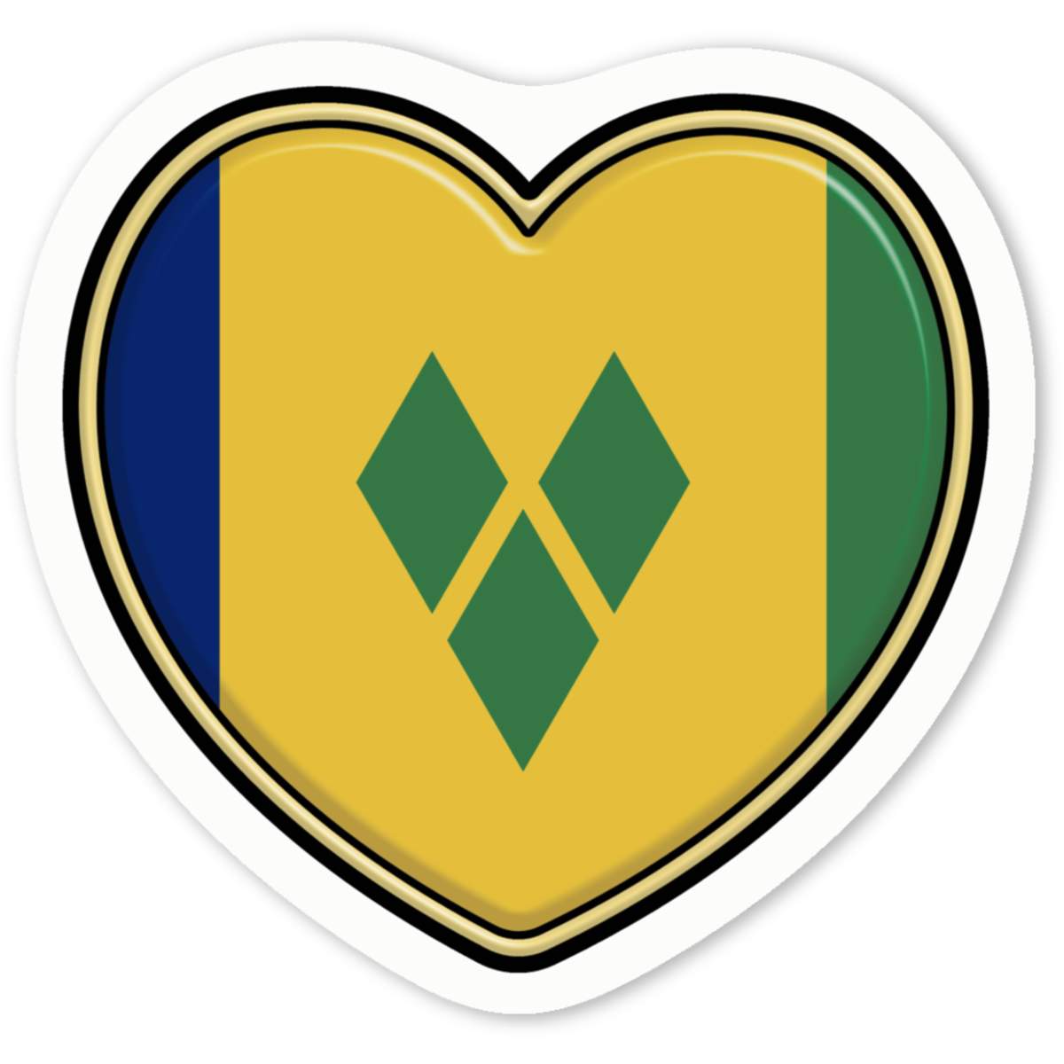'Saint Vincent and the Grenadines Flag Heart' Premium Vinyl Decal Stickers – Waterproof, Durable & Easy to Apply - Ideal for Cars, Windows, Bins and More (DW041076)