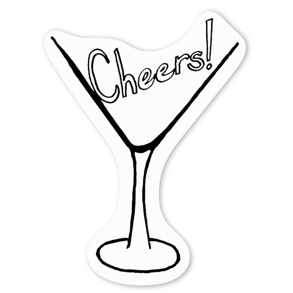 'Cheers wine glass' Premium Vinyl Decal Stickers – Waterproof, Durable & Easy to Apply - Ideal for Cars, Windows, Bins and More (DW041203)