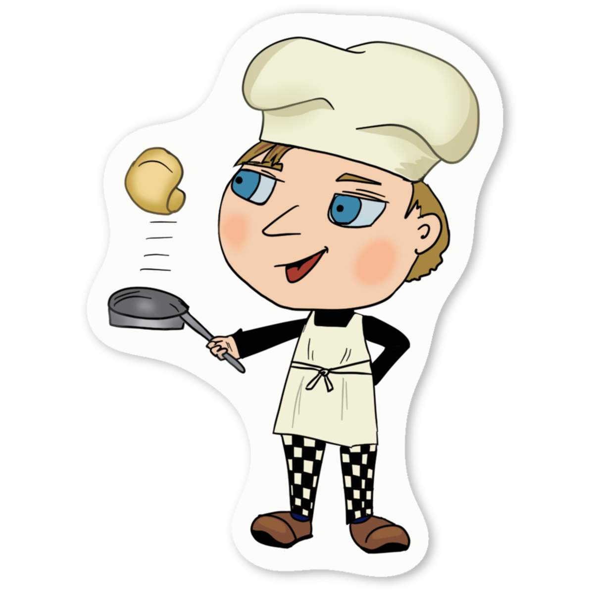 'Chef Flipping Pancake' Premium Vinyl Decal Stickers – Waterproof, Durable & Easy to Apply - Ideal for Cars, Windows, Bins and More (DW041356)