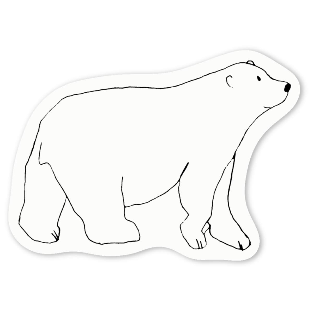 4 x 'Cute Polar Bear' White Premium Vinyl Decal Stickers – Waterproof, Durable & Easy to Apply - For Car Bumpers, Windows, Bins & More - Small (50mm) (DW00096084)
