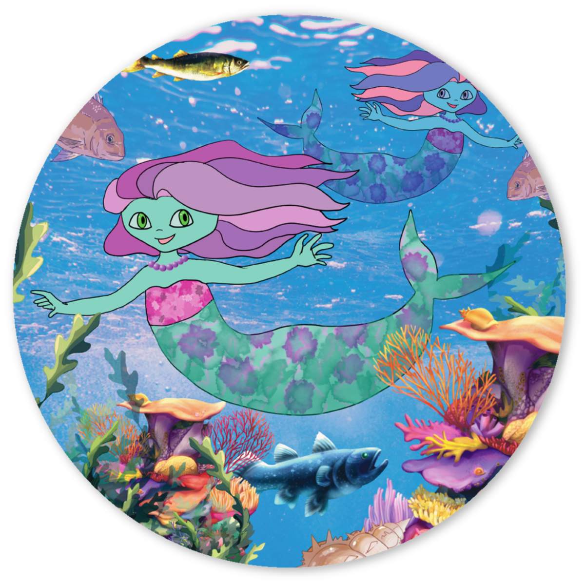 'Mermaids in their Underwater Home' Premium Vinyl Decal Stickers – Waterproof, Durable & Easy to Apply - Ideal for Cars, Windows, Bins and More (DW042125)