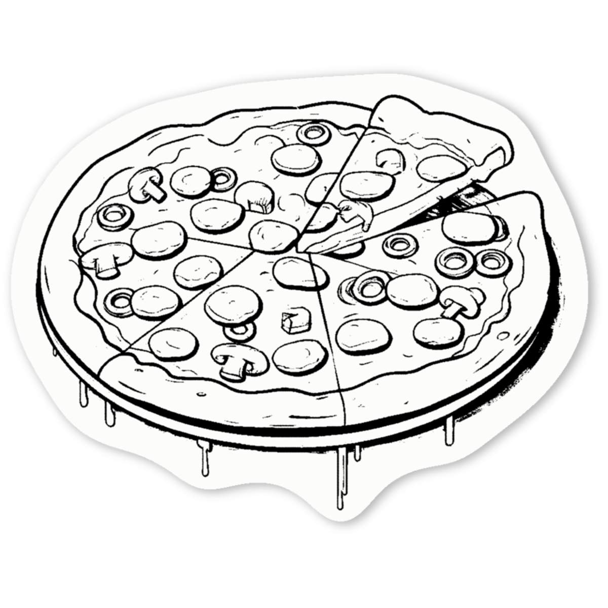 'pizza' Premium Vinyl Decal Stickers – Waterproof, Durable & Easy to Apply - Ideal for Cars, Windows, Bins and More (DW042605)