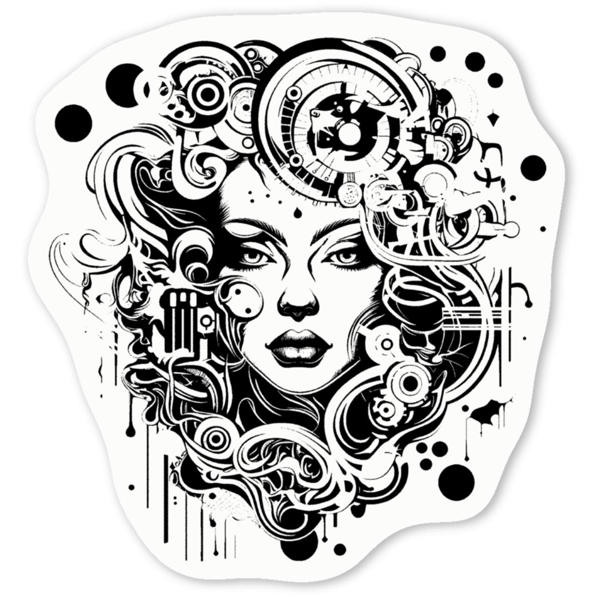 'Pattern burst' White Vinyl Decal Sticker - Waterproof Permanent Vinyl Decal for Cars, Windows and Bins (DW042708)
