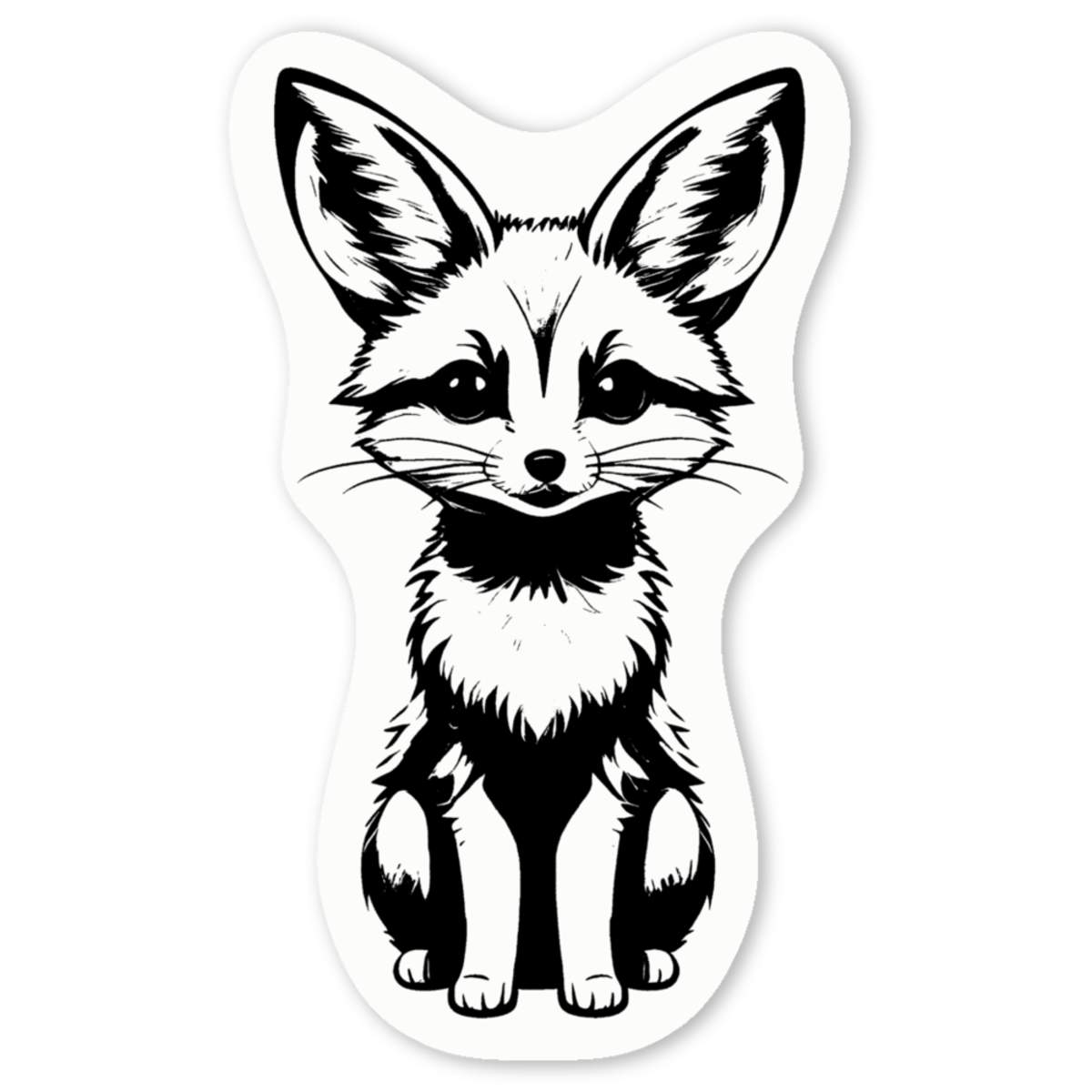 4 x 'Fennec Fox' White Premium Vinyl Decal Stickers – Waterproof, Durable & Easy to Apply - For Car Bumpers, Windows, Bins & More - Small (50mm) (DW00103612)