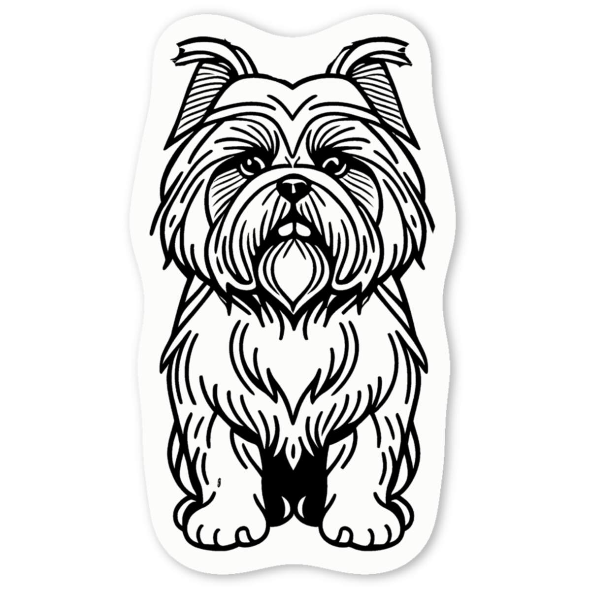 'Lhasa Apso Dog' White Vinyl Decal Sticker - Waterproof Permanent Vinyl Decal for Cars, Windows and Bins (DW044143)