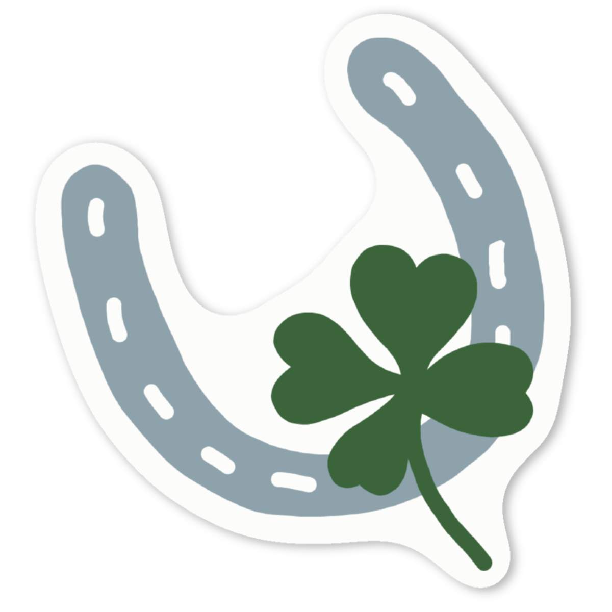 'Lucky Horseshoe and Four Leaf Clover' Premium Vinyl Decal Stickers – Waterproof, Durable & Easy to Apply - Ideal for Cars, Windows, Bins and More (DW044803)