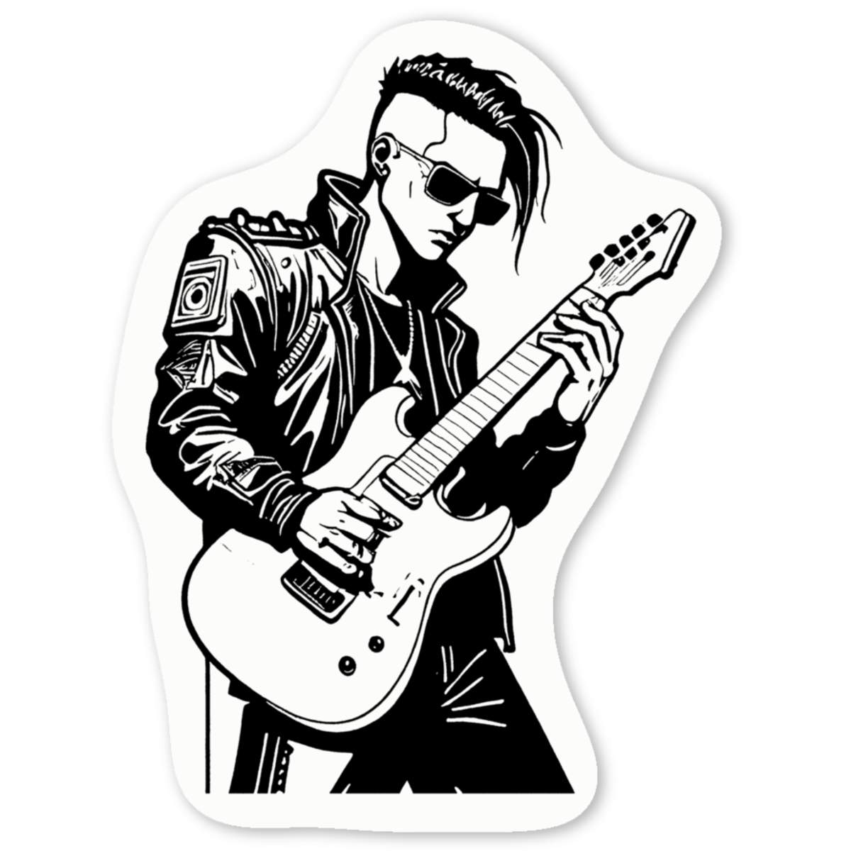'Cyberpunk Rockstar' Premium Vinyl Decal Stickers – Waterproof, Durable & Easy to Apply - Ideal for Cars, Windows, Bins and More (DW044946)
