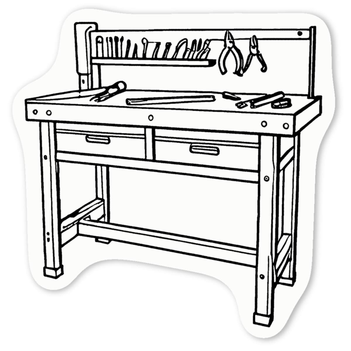 'Tools Workbench' Premium Vinyl Decal Stickers – Waterproof, Durable & Easy to Apply - Ideal for Cars, Windows, Bins and More (DW045121)