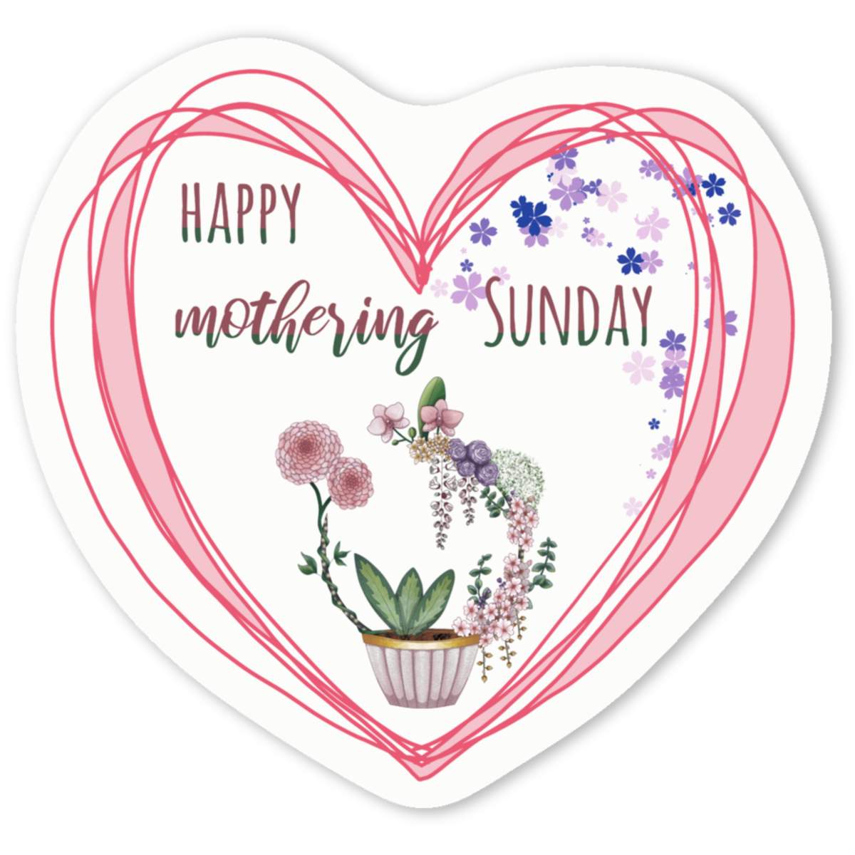 'Happy Mothering Sunday' Premium Vinyl Decal Stickers – Waterproof, Durable & Easy to Apply - Ideal for Cars, Windows, Bins and More (DW045629)